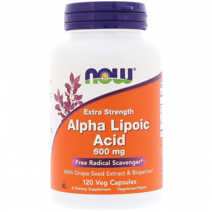 Alpha Lipoic Acid NOW FOODS Альфа-Липоевая Кислота 600 мг, 120 капсул NS31742