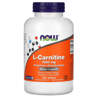 Аминокислота NOW FOODS L-CARNITINE, 1000 мг - 100 таблеток
