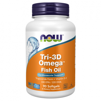 Омега 3 и рыбий жир NOW FOODS TRI-3D OMEGA + VITAMIN D-3 90 капсул Омега 3 и рыбий жир NOW FOODS TRI-3D OMEGA + VITAMIN D-3 90 капсул